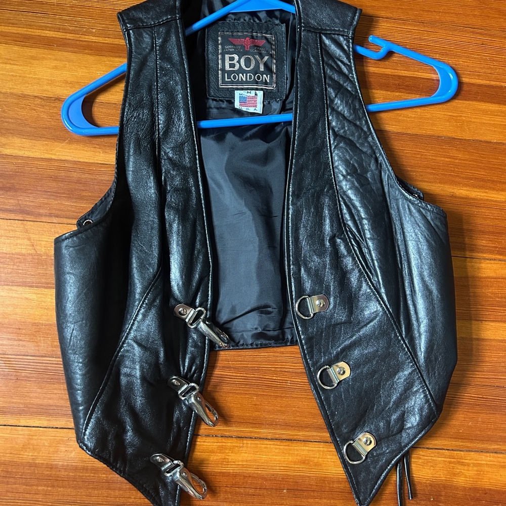 Boy London Black Leather Vest